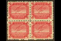 1900 1s Deep Carmine Tern, SG 20a, In A Very Fine Mint Block Of Four, The Lower Pair Never Hinged.  For More Images, Ple - Cookeilanden
