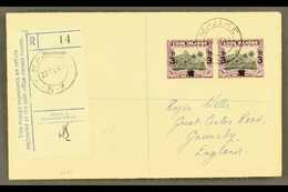 1940 3d On 1½d Black And Purple, SG 130, Horizontal Pair On Neat 1941 "Wells" Envelope Registered MAUKE To England. For  - Cookinseln