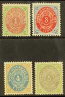 1896-1902 Perf 12½ 1c, 3c, 4c And 5c, SG 31/34, Very Fine Mint. (4) For More Images, Please Visit Http://www.sandafayre. - Danish West Indies