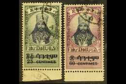 1947 Resumption Of Airmail Service 50c On 25c And $2 On 60c (SG 350/51, Scott C19/20, Mi 223/24), Very Fine Used. (2 Sta - Ethiopië