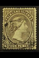 1878-79 4d Grey-black, No Watermark, SG 2, Good Used. For More Images, Please Visit Http://www.sandafayre.com/itemdetail - Falkland