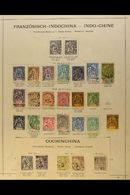 INDO-CHINA 1886-1908 OLD MOSTLY USED COLLECTION On Pages, Inc 1892-96 Tablets Used Set To 1f, Plus COCHINCHINE 1886-87 " - Altri & Non Classificati