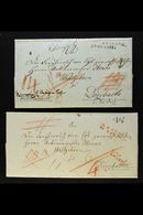 BAVARIA 1816-1822 Two Entire Letters To Dorzbach, 1816 With Red Dated Two-line "H. S. ANSBACH / 28 Feb 1816" & "Charge"  - Autres & Non Classés