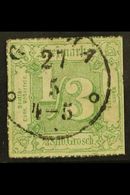 THURN & TAXIS 1866 1/3sgr Pale Green With Coloured Roulettes, SG 39 (Michel 46), Used With Superb Cds & Well- Centered,  - Andere & Zonder Classificatie