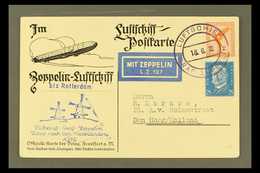 1932 GRAF ZEPPELIN CARD TO HOLLAND An Illustrated Ppc Showing On The Picture Side An Aerial View From The Airship Bearin - Altri & Non Classificati