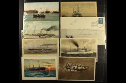 MARITIME POSTMARKS 1905-1939 Interesting Collection Of Chiefly Picture Postcards, More Than Half Showing Various Ships,  - Otros & Sin Clasificación