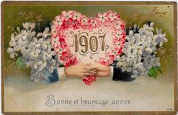 CPA Année Circulé 1907 Gaufré - Nieuwjaar