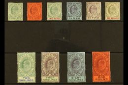 1903 Complete King Edward VII Definitive Set, SG 46/55, Fine Mint, The 1d With Blunt Corner, But All Stamps With Lovely  - Gibraltar