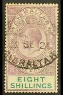 1912-24 KGV 8s Dull Purple And Green, SG 84, Very Fine Used With Fully Dated Registered Oval Cancel. For More Images, Pl - Gibraltar