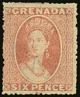 1863-71 6d Rose, Wmk Small Star, Rough Perf 14 To 16,  SG 6, Fine Mint  For More Images, Please Visit Http://www.sandafa - Grenada (...-1974)