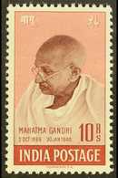 1948 10r Purple-brown & Lake Mahatma Gandhi - Independence, SG 308, Superb Mint With Only Minimal Traces Of Hinge, Very  - Other & Unclassified