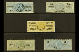 REVENUES - SPECIAL ADHESIVE 1903 Provisional Surcharges With 2a On 40r Blue, 12a On 8r Grey, 12a On 20a Brown, 1r On 50r - Other & Unclassified