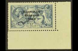 1922 - 23 10s Dull Grey Blue Seahorse, SG 66, Lower Right Corner Copy (Row 10/4), Showing WEAK ACCENT, Hib. T61g, Very F - Altri & Non Classificati