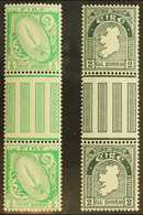 1922-34 GUTTER PAIRS ½d Bright Green & 2d Grey-green, Wmk "se" SG 71, 74, Very Fine, Never Hinged Mint (2 Pairs). For Mo - Andere & Zonder Classificatie