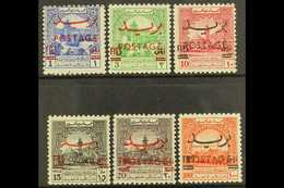 1953-56 Postage Overprints On Obligatory Tax Stamps 1f On 1m To 100f On 100m SG 402/407, Very Fine First Hinge Mint. (6  - Jordan