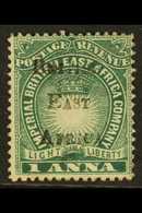 1895 MAJOR RARITY 1a Blue Green, Handstamped British East Africa, Variety "ANL (broken D)", SG 34b, Very Fine Mint No Gu - Vide