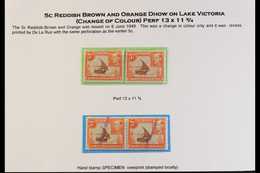 1949 5c Reddish Brown And Orange, Perf 13 X 11¾, SG 133, A Mint Horizontal Pair Each With Diagonal "SPECIMEN" Local Hand - Vide