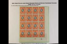 1951 20c Deep Black And Deep Orange, Perf 13¼ X 13¾, SG 139ba, A Mint Corner PLATE BLOCK OF SIXTEEN, With Controls "10B  - Vide