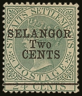 SELANGOR 1891 2c On 24c Green Surch. Type 37, SG 46, Fine Mint. For More Images, Please Visit Http://www.sandafayre.com/ - Other & Unclassified