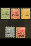 SELANGOR 1891 - 4 Tigers Set Plus 3c Overprint Overprinted "Specimen", SG 49s/53s, Very Fine Mint. (5 Stamps) For More I - Andere & Zonder Classificatie