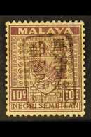 GENERAL ISSUES 10c Dull Purple Of Negri Sembilan Ovptd Single Frame Chop, SG J167, Very Fine Used. Scarce. For More Imag - Other & Unclassified