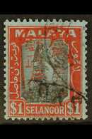 GENERAL ISSUES $1 Black And Red On Blue Of Selangor Ovptd Single Line Chop In Red, SG J221a, Very Fine Cds Used. For Mor - Andere & Zonder Classificatie