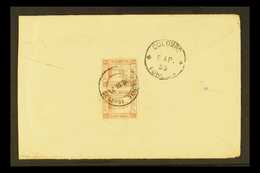 1933 Cover Addressed To H.H. Prince Mandooge Tutti Maniffulu, Colombo Franked 3c Red Brown Pair Tied By Maldive Islands  - Maldives (...-1965)