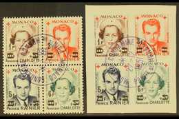 1951 Red Cross Surcharges Perf & Imperf Se-tenant BLOCKS Of 4 (Yvert 379A/82A & 379B/82B, Michel 451/54 A+B), Superb Cds - Altri & Non Classificati
