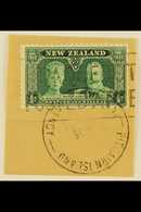 1935 ½d Green Silver Jubilee Of New Zealand, On Piece Tied By Fine Full "PITCAIRN ISLANDS" Cds Cancel Of 23 JL 35, SG Z3 - Pitcairneilanden