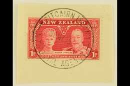 1935 1d Carmine Silver Jubilee Of New Zealand, On Piece Tied By Fine Full "PITCAIRN ISLANDS" Cds Cancel Of 30 MY 35, SG  - Pitcairn Islands