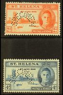 1946 Victory Set Complete, Perforated "Specimen", SG 141s/142s, Very Fine Mint. (2 Stamps) For More Images, Please Visit - Sainte-Hélène