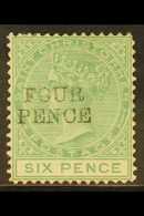 1884 4d On 6d Green, SG 22, Fresh Mint.  For More Images, Please Visit Http://www.sandafayre.com/itemdetails.aspx?s=6147 - St.Cristopher-Nevis & Anguilla (...-1980)