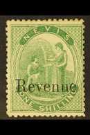 1882 POSTAL FISCAL 1s Green, SG F5, Mint With Part Original Gum.  For More Images, Please Visit Http://www.sandafayre.co - St.Christopher, Nevis En Anguilla (...-1980)