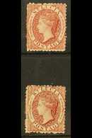 1863 1d Lake & 1d Brownish Lake, Both With Reversed Watermarks, SG 5ax, SG 5bx, Mint (2 Stamps) For More Images, Please  - Ste Lucie (...-1978)