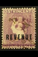 REVENUE STAMP 1888 3d On 4d Lilac, Barefoot 21, Fine Used. For More Images, Please Visit Http://www.sandafayre.com/itemd - St.Vincent (...-1979)