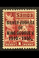 1935 1d Lake Silver Jubilee, Variety "perf 14 X 14½", SG 177a, Very Fine Mint. For More Images, Please Visit Http://www. - Samoa