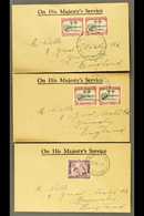 USED IN TOKELAU 1948 Three Printed Official 'OHMS' Covers Addressed To England With Stamps Tied By "Nukunono", "Fakaofo" - Samoa