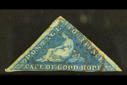 CAPE OF GOOD HOPE 1855-63 4d Blue, SG 6a, Used With Indistinct But Rare Red Double Ring Oval Cancellation. For More Imag - Unclassified