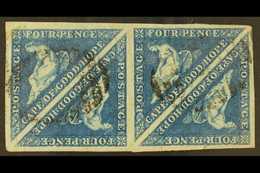 CAPE OF GOOD HOPE 4d Blue On Slightly Blued Paper, SG 4a, Very Fine Used Block Of 4. Right Hand Pair With Light Vertical - Zonder Classificatie