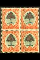 1947-54 6d Green & Brown-orange, Block Of 4, LARGE GREEN INK SMUDGE (caused By Doctor Blade), SG 119a, Fine Mint, Hinged - Zonder Classificatie