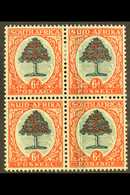 1947-54 6d Green & Brown-orange, Block Of 4, LARGE GREEN INK SMUDGE (caused By Doctor Blade), SG 119a, Fine Mint, Hinged - Unclassified