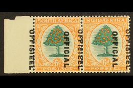 OFFICIAL VARIETY 1930-47 6d Green & Orange, OVERPRINT SHIFTED TO LEFT VARIETY, Left Marginal Example With "OFFISIEEL" Pr - Unclassified