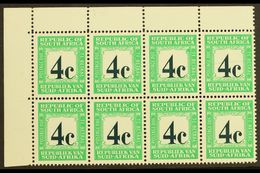 POSTAGE DUE 1967-71 4c Deep Myrtle-green & Emerald, English At Top, Wmk RSA, Block Of 8 With SCRATCH Variety Through R1/ - Unclassified