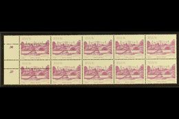 RSA VARIETY 1982 9c Buildings Definitive, Left Marginal Block Of 10 With EXTRA STRIKE OF COMB PERFORATOR In Margin, SG 5 - Zonder Classificatie