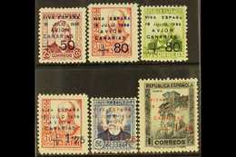 CANARY ISLANDS 1937 (5th May) Complete Set, Plus Sign Separated From Value, SG 20/25, Very Fine Mint. (6 Stamps) For Mor - Other & Unclassified