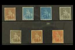 1851-55 Complete Imperf "blued Paper" Set, SG 2/8, All With 4 Clear Margins, Very Fine Mint Set (7 Stamps) For More Imag - Trindad & Tobago (...-1961)