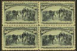 1893 50c Slate Blue, "Recall Of Columbus", Sc 240, Superb Mint Block Of 4, Appears NHM But With Trace Of Previous Hinge. - Altri & Non Classificati