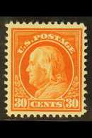 1912-14 30c Orange-red, Franklin, Wmk 190, Perf.12, Scott 420, Mint. For More Images, Please Visit Http://www.sandafayre - Autres & Non Classés