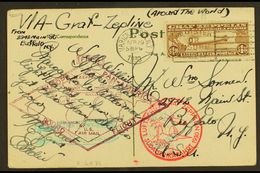 1930 (Apr 29) Picture Postcard Bearing Very Fine AIR Graf Zeppelin $1.30 Brown (Sc C14, SG A687) Tied By Slogan Cancel;  - Other & Unclassified