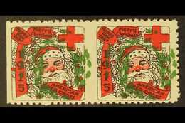 CHRISTMAS SEALS 1915 Red Cross Perf 12½ Horizontal IMPERF BETWEEN PAIR, Scott WX16 Var, Very Fine Never Hinged Mint, Als - Altri & Non Classificati